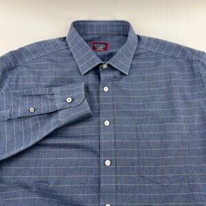 UNTUCKit Navy Blue Stripe Line Button Up Shirt LongSleeve XL Wrinkle Free Cotton